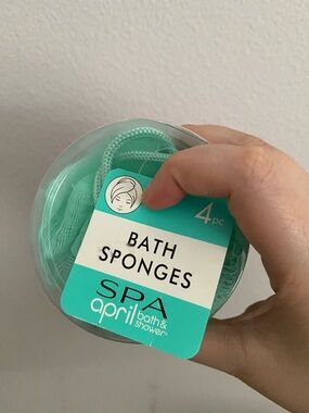 Spa Bath Sponges - Mint Green (4 pc)